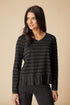 Shadow Stripe Seamed Tee Black